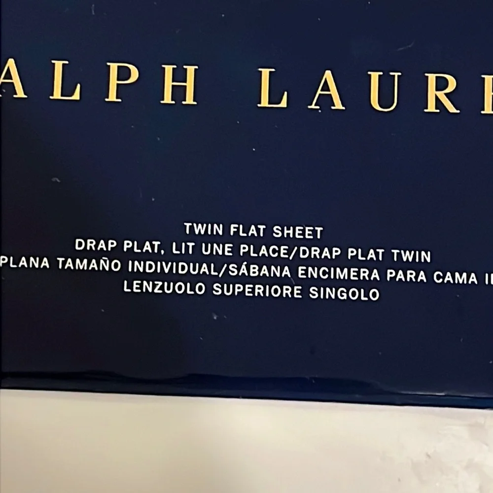 Ralph Lauren RL 464 Solid Percale Twin Flat + Extra Deep Fitted Sheet set Tux